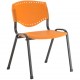 Cadeiras Evidence empilhvel epxi preto polipropileno laranja